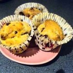 Dried fruit muffin presentation