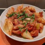 Pasta with red lentils sauce 52