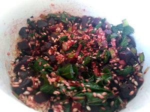 beetroots and spinach risotto 32