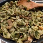 pasta pesto and mushrooms 32