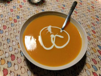 Carrot soup with miso paste2