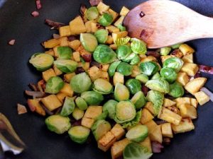 Stir fry with Head of Brussels sprout 22