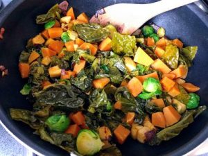 Stir fry with Head of Brussels sprout 32